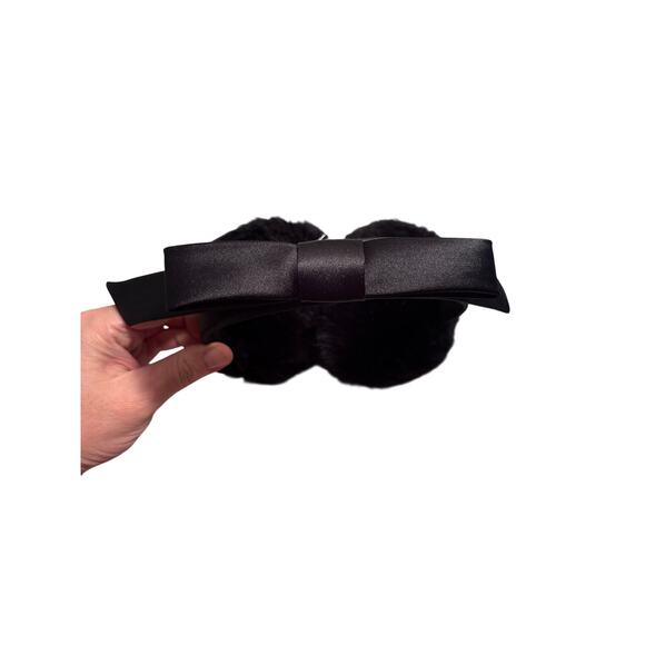 Kate Spade New York Shoelace Bow Faux Fur Earmuffs - Picture 4 of 7